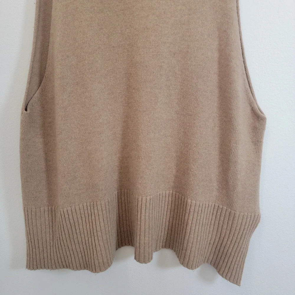 Free People Oversize Vest Medium Loose Fit Baggy V-Neck Wool Baggy Brown Sweater